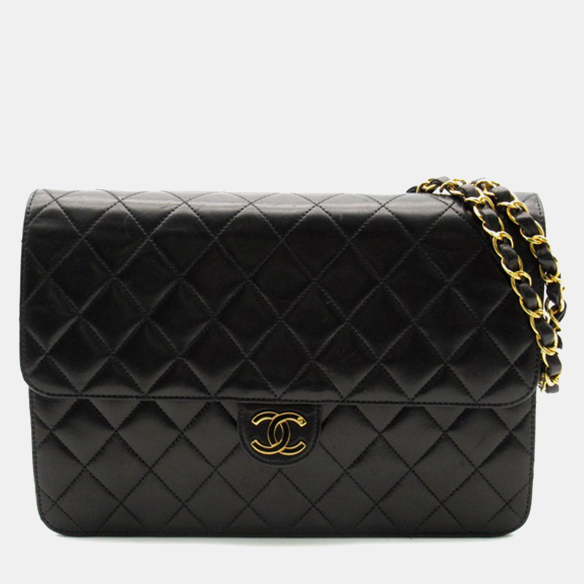 

Chanel Black Leather Classic Single Flap Shoulder Bags