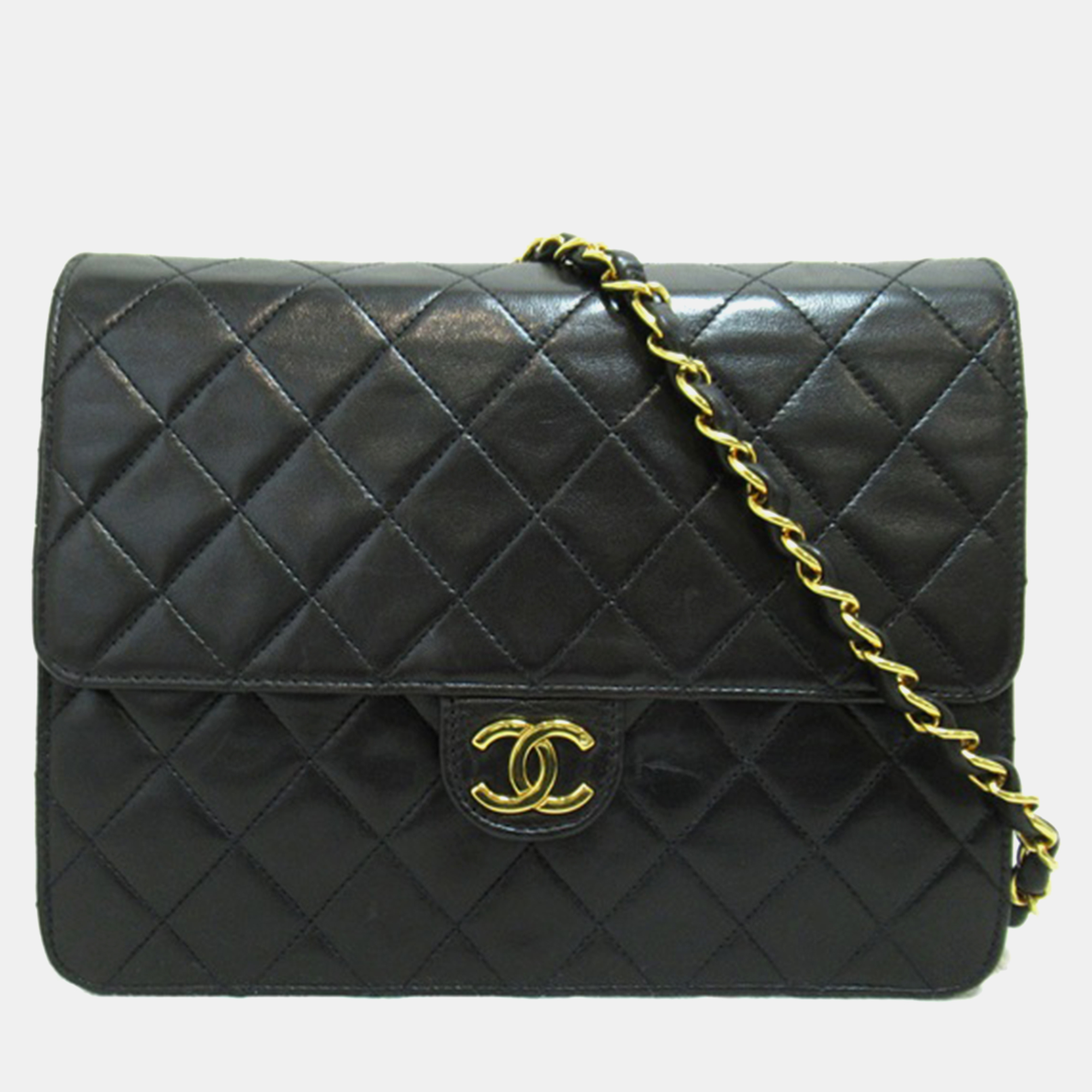 

Chanel Black Lambskin Leather  Classic Single Flap Shoulder Bags