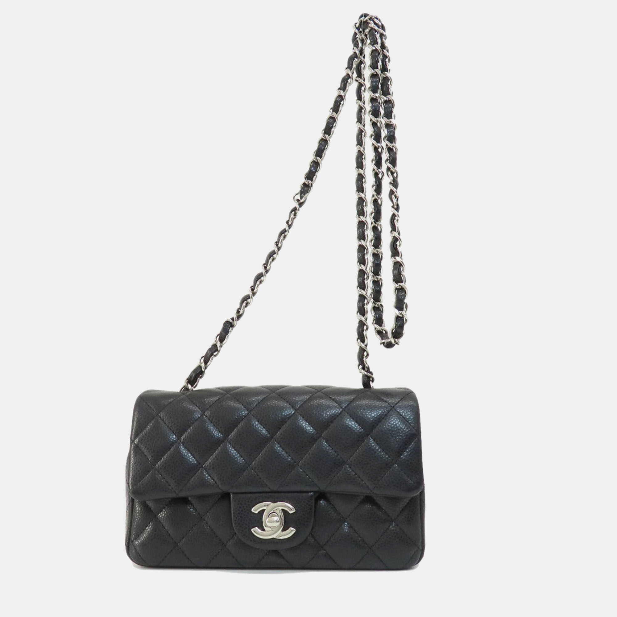 

Chanel Black Caviar Leather Flap Bag Shoulder Bag