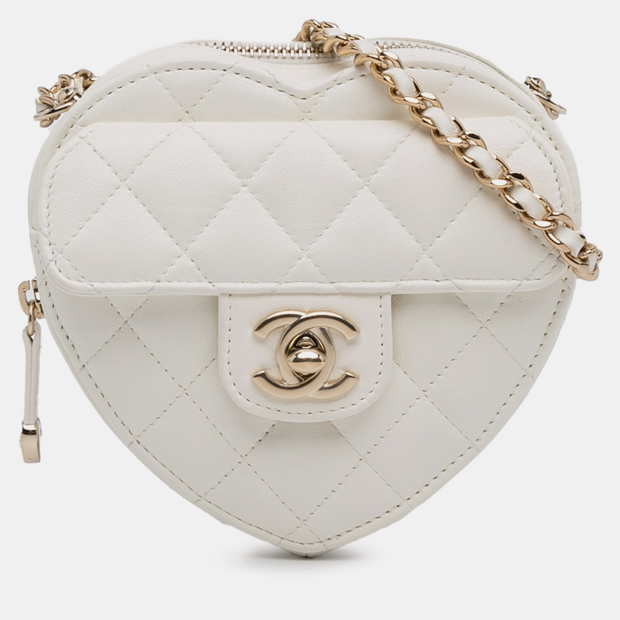 

Chanel Mini CC in Love Heart Crossbody Bag, White