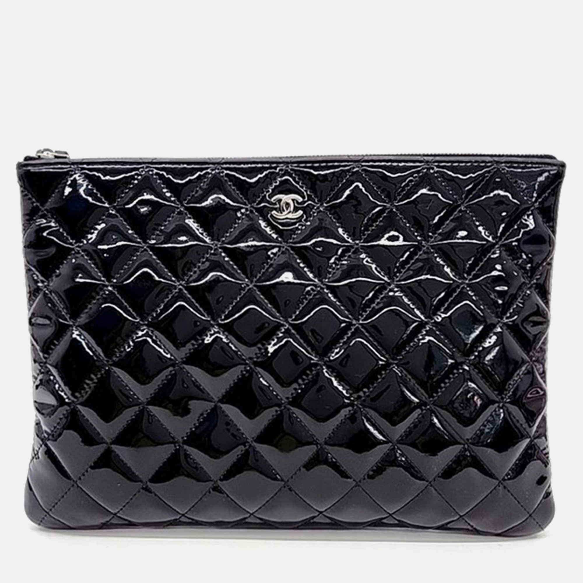 

Chanel New Medium Patent Clutch Bag, Black