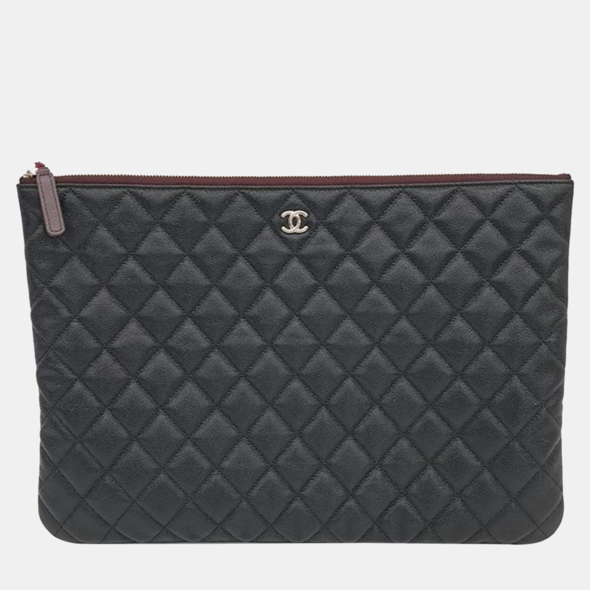 Pre-owned Chanel Caviar Large Clutch Bag In Black