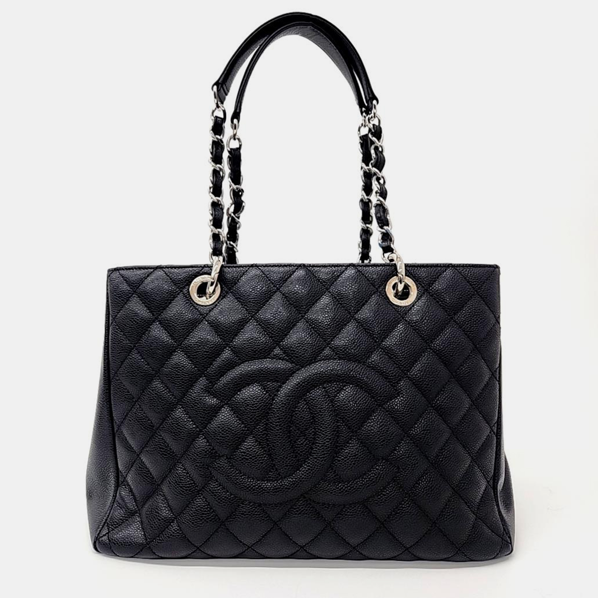 

Chanel Caviar Grand Shopping Tote Bag, Black