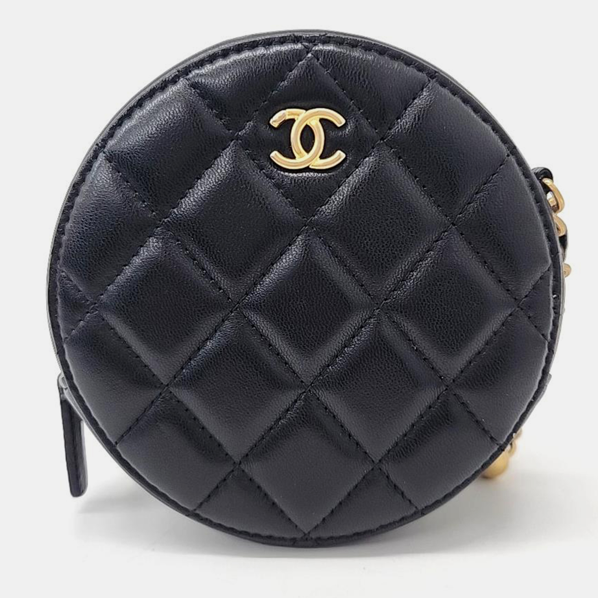 

Chanel Golden Ball Round Crossbody Bag, Black