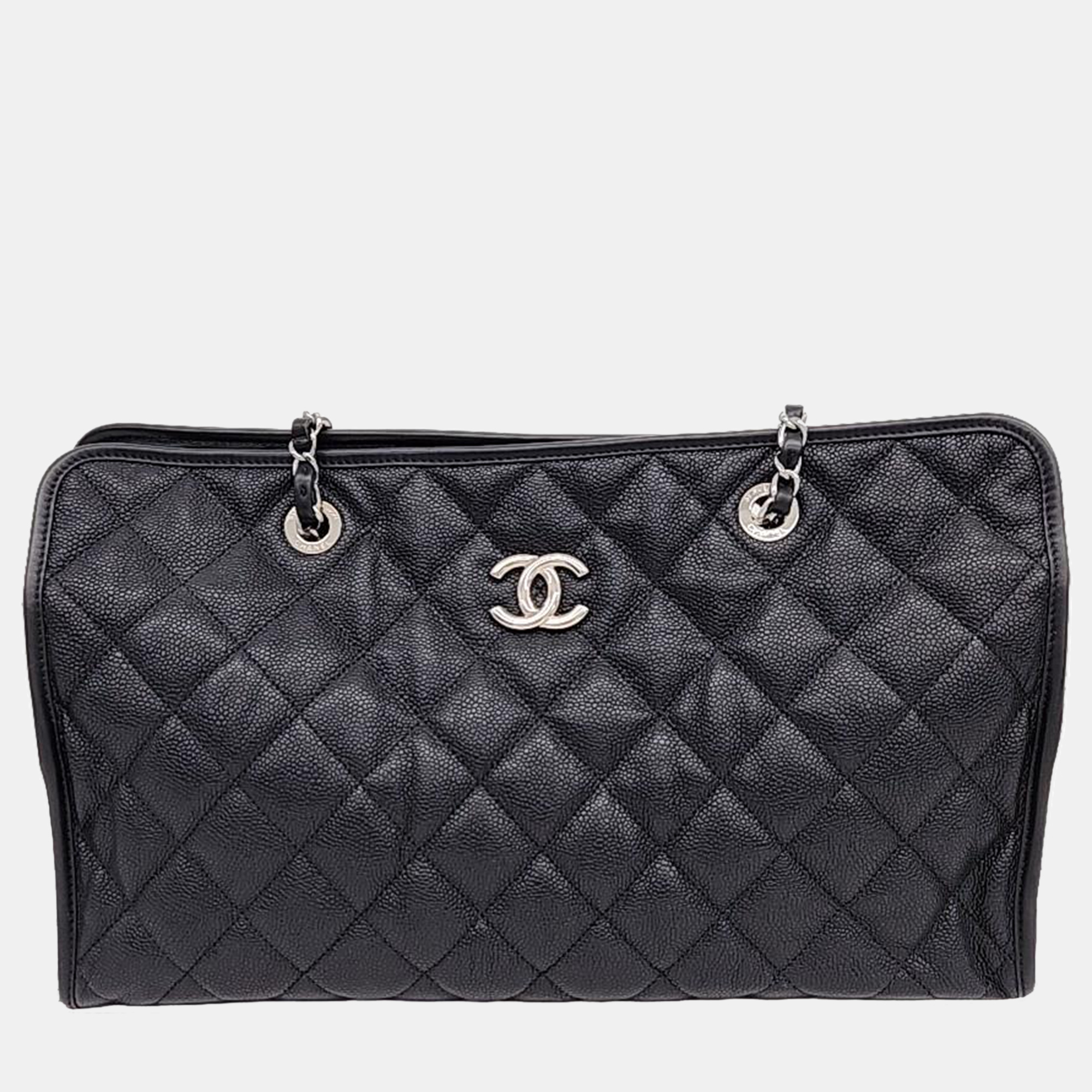 

Chanel Caviar Chain Shoulder Bag, Black