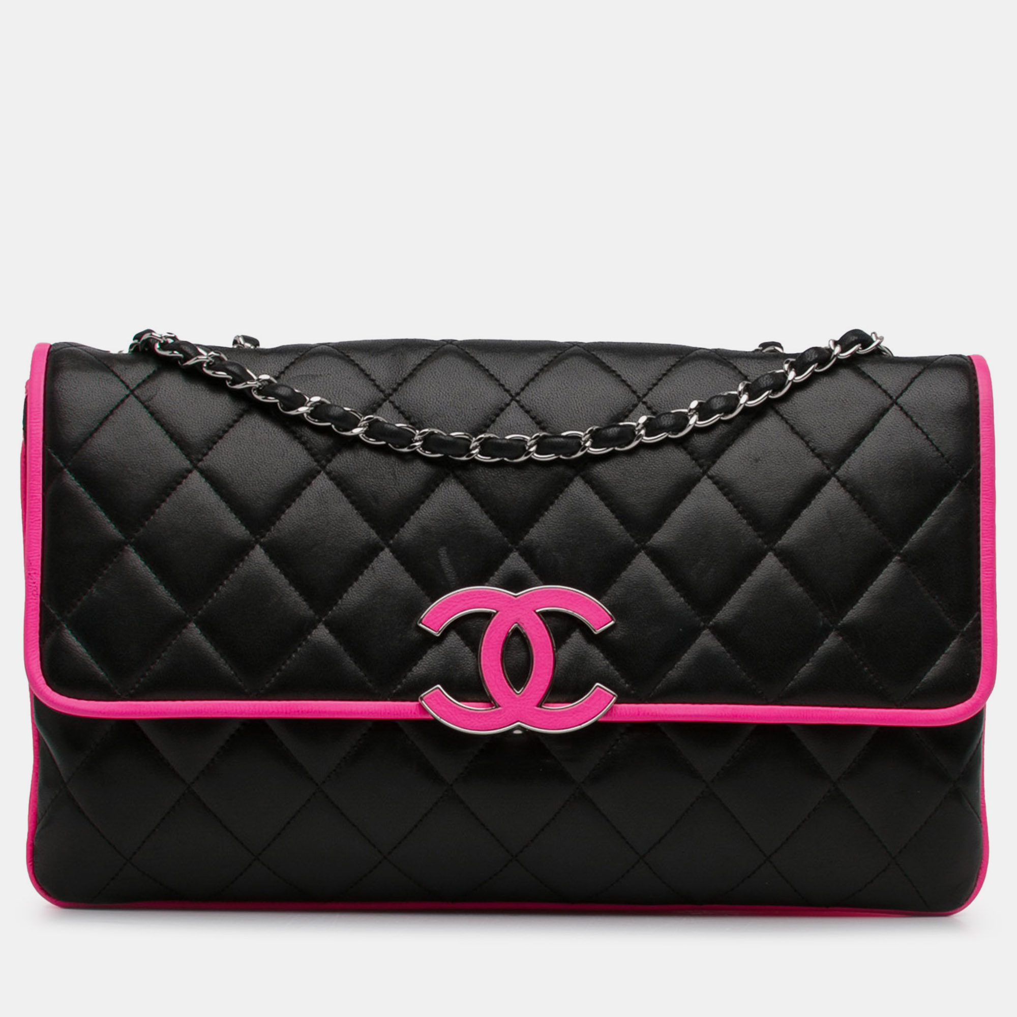 

Chanel Large Lambskin Divine Flap Bag, Black