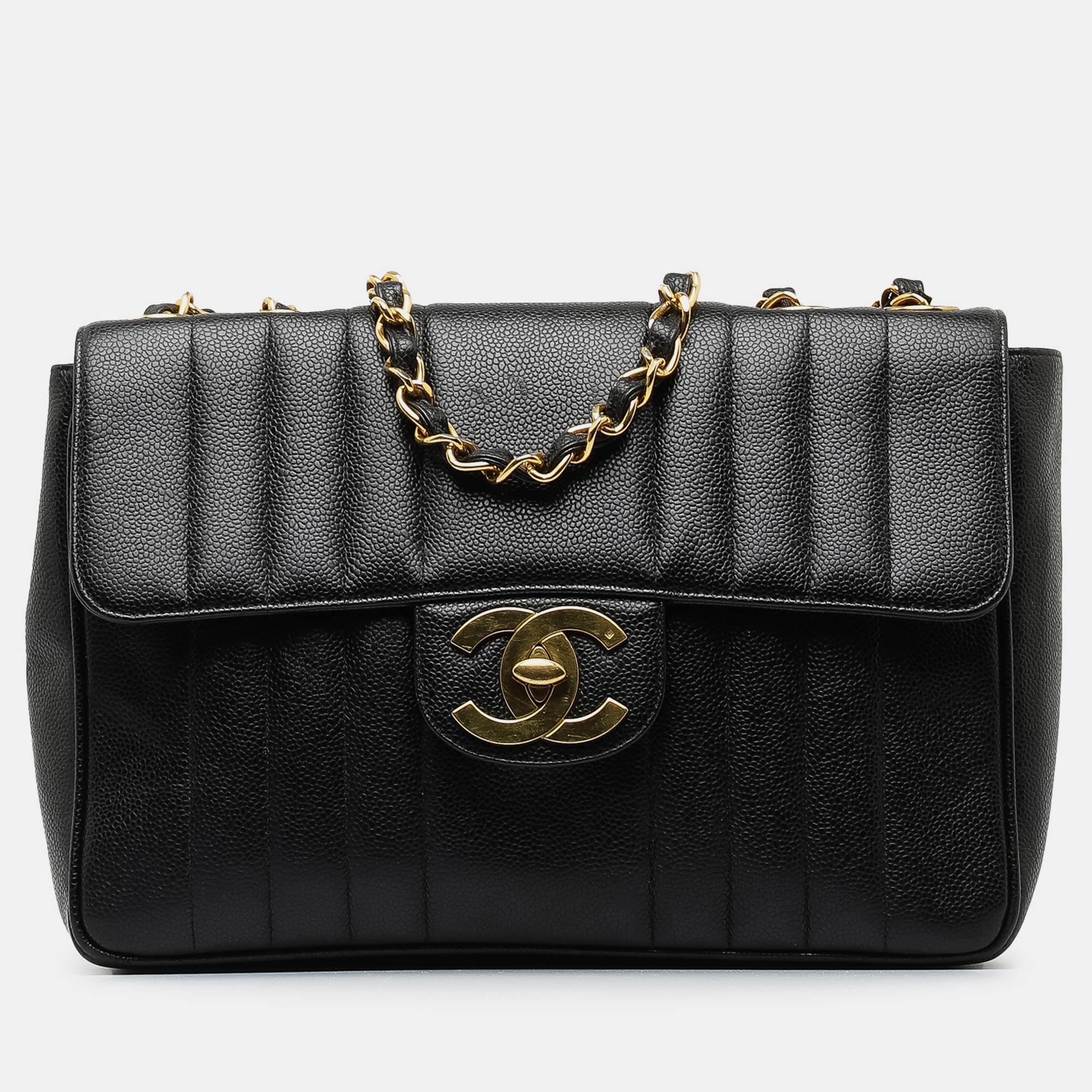 

Chanel Jumbo Caviar Mademoiselle Flap Bag, Black