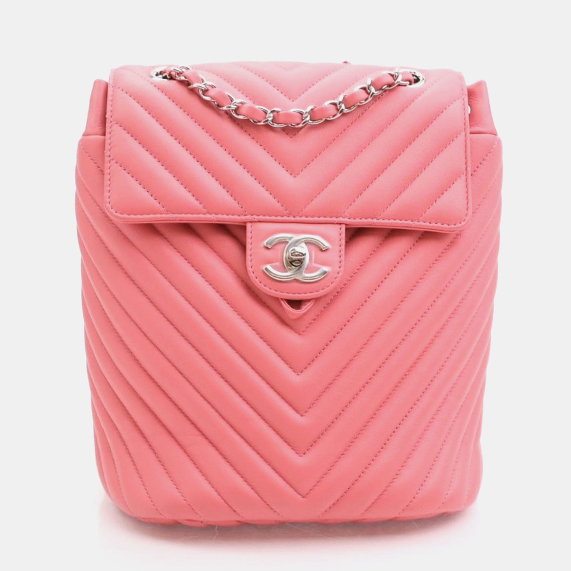 Pre-owned Chanel Pink Leather Small Urban Spirit Backpack