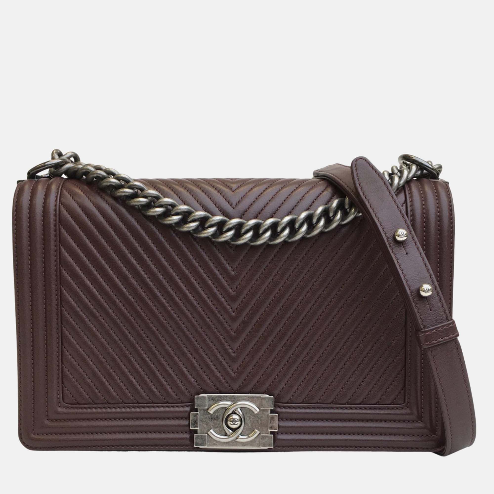 

Chanel Brown Calf Leather Boy Shoulder Bag