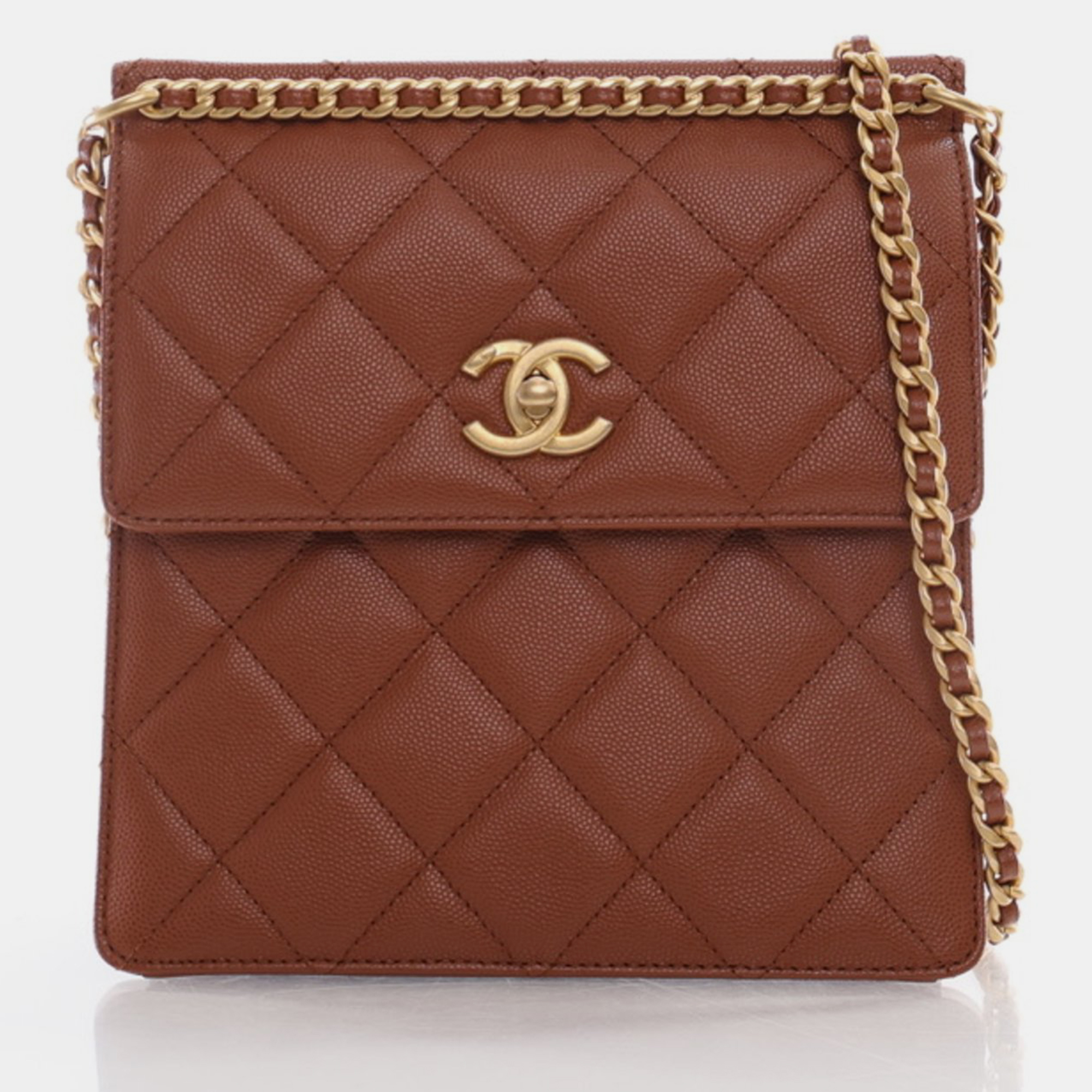 

Chanel Caviar Light Brown Quilted Multi Chain Backpack