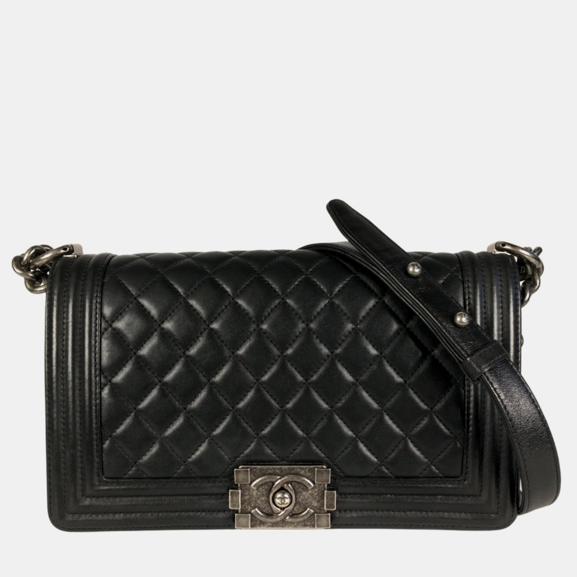 

Chanel Black Lambskin Leather  Boy Shoulder Bag