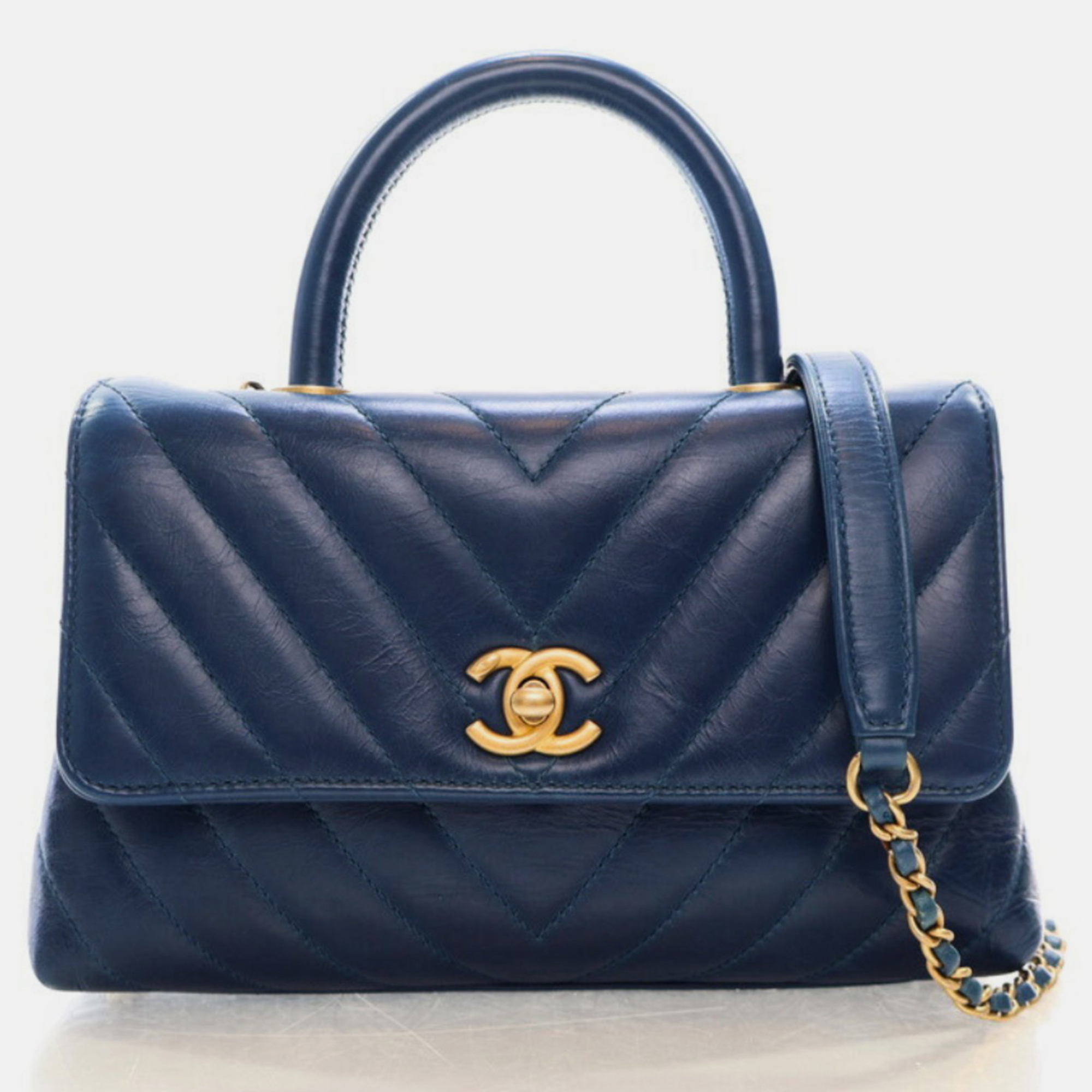 

Chanel Blue Leather  Coco Handle Top Handle Bags
