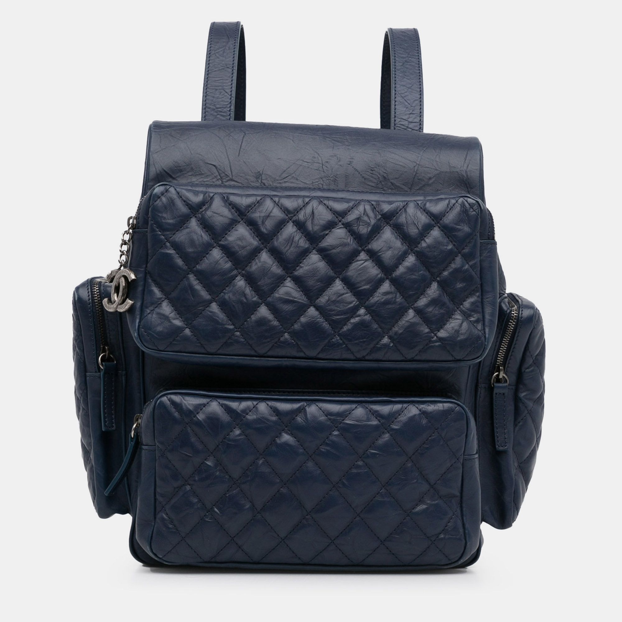 Pre-owned Chanel Airlines Casual Rock Backpack In Blue