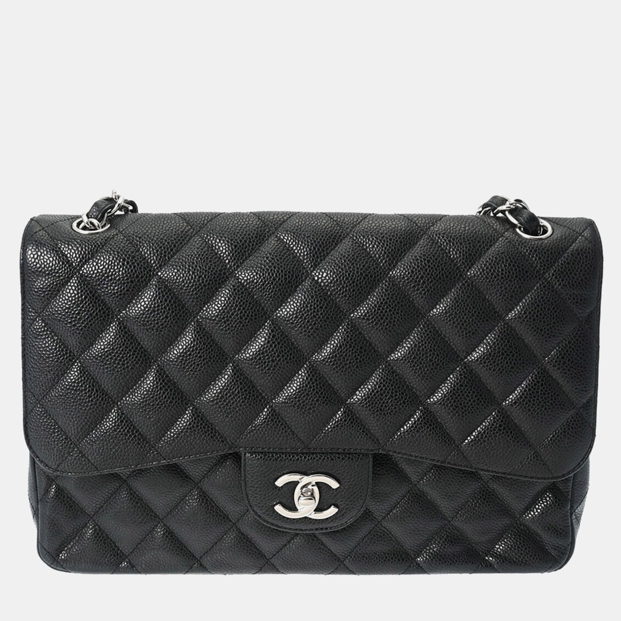 

Chanel Black Leather Classic Double Flap Bag