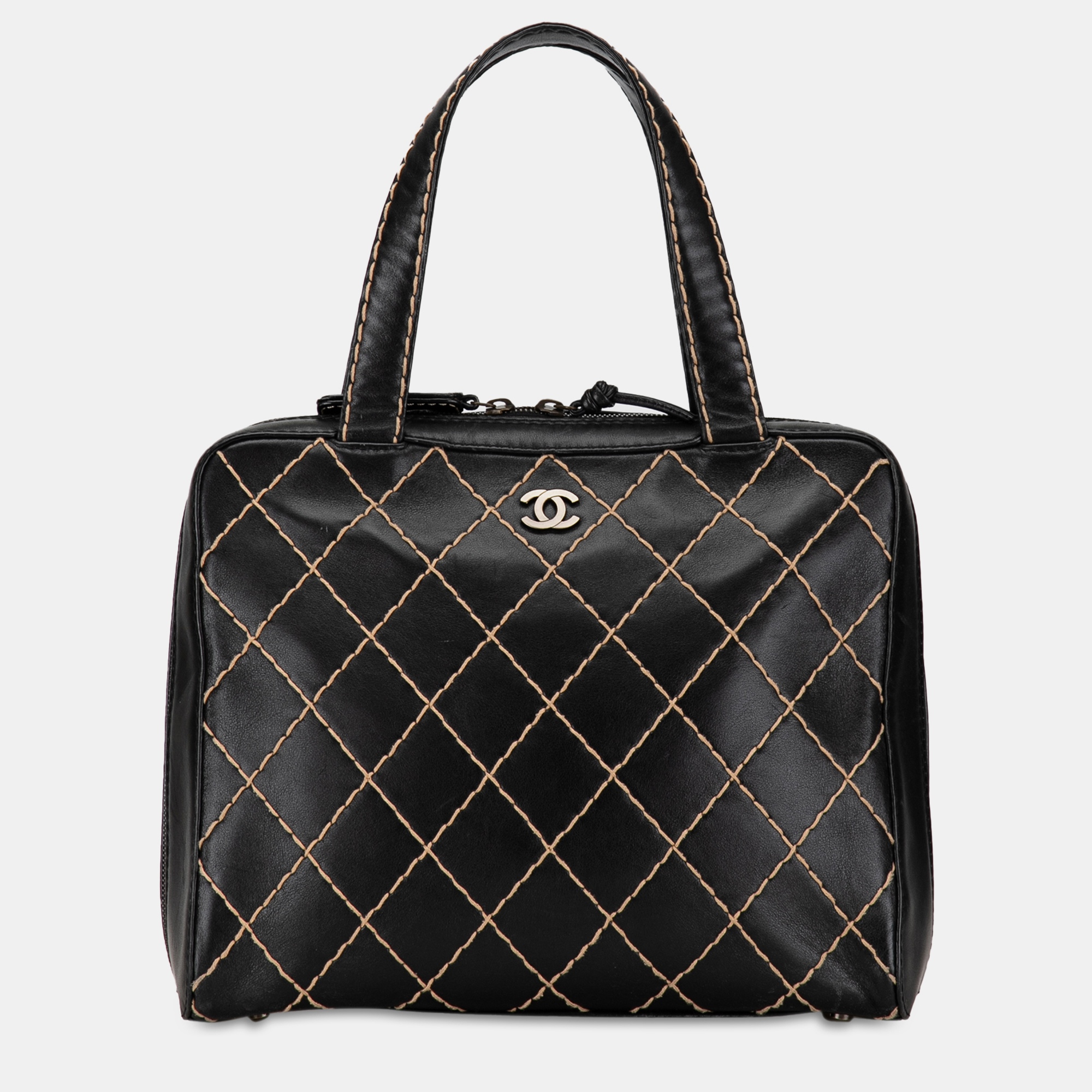 

Chanel CC Wild Stitch Lambskin Handbag, Black