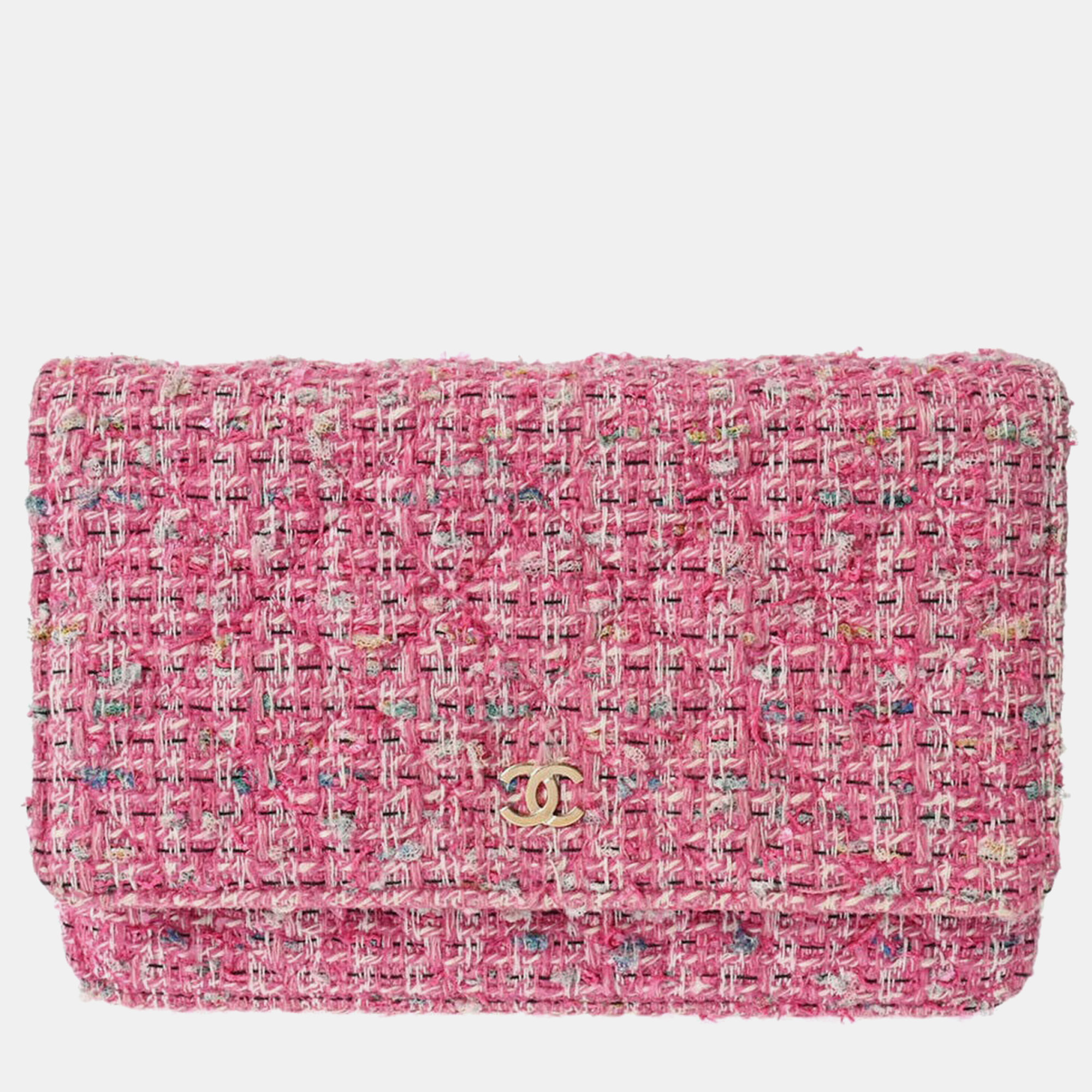 

Chanel Pink Tweed Wallet On Chain Bag