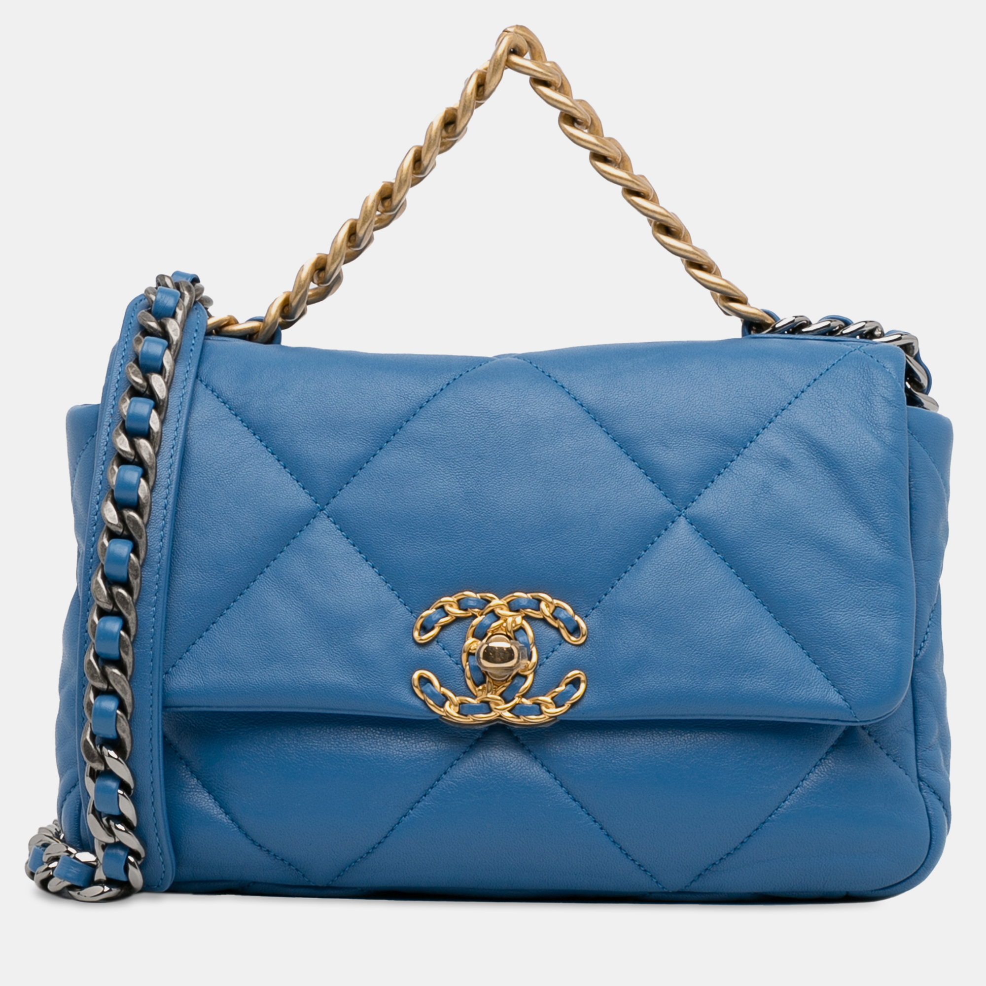 

Chanel Medium Lambskin 19 Flap, Blue