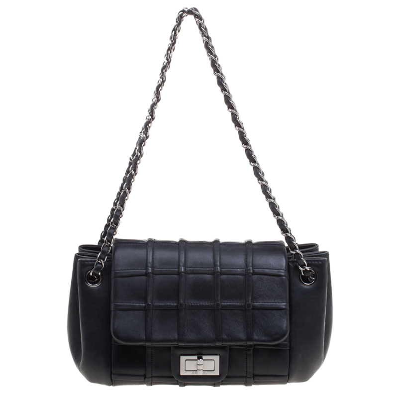 Chanel Black Leather Mademoiselle Accordion Flap Bag