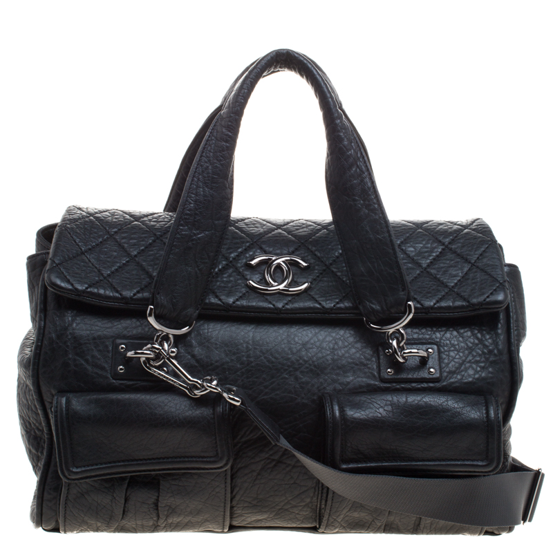 مملوكة مسبقًا Chanel Black Quilted Soft Leather CC Bowler Bag