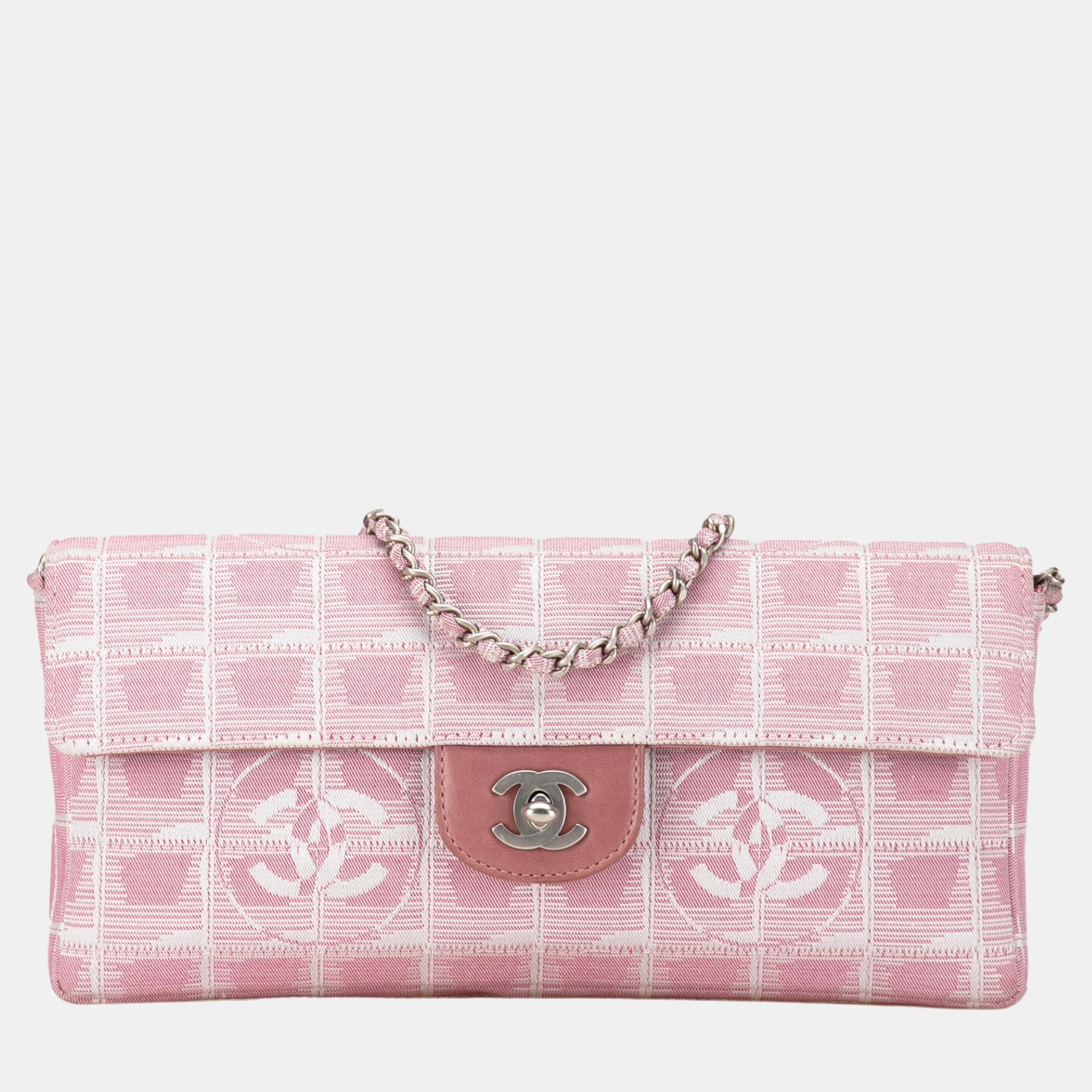 

Chanel Pink New Travel Line East West Flap