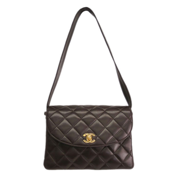 Chanel Brown Quilted Lambskin Shoulder Bag