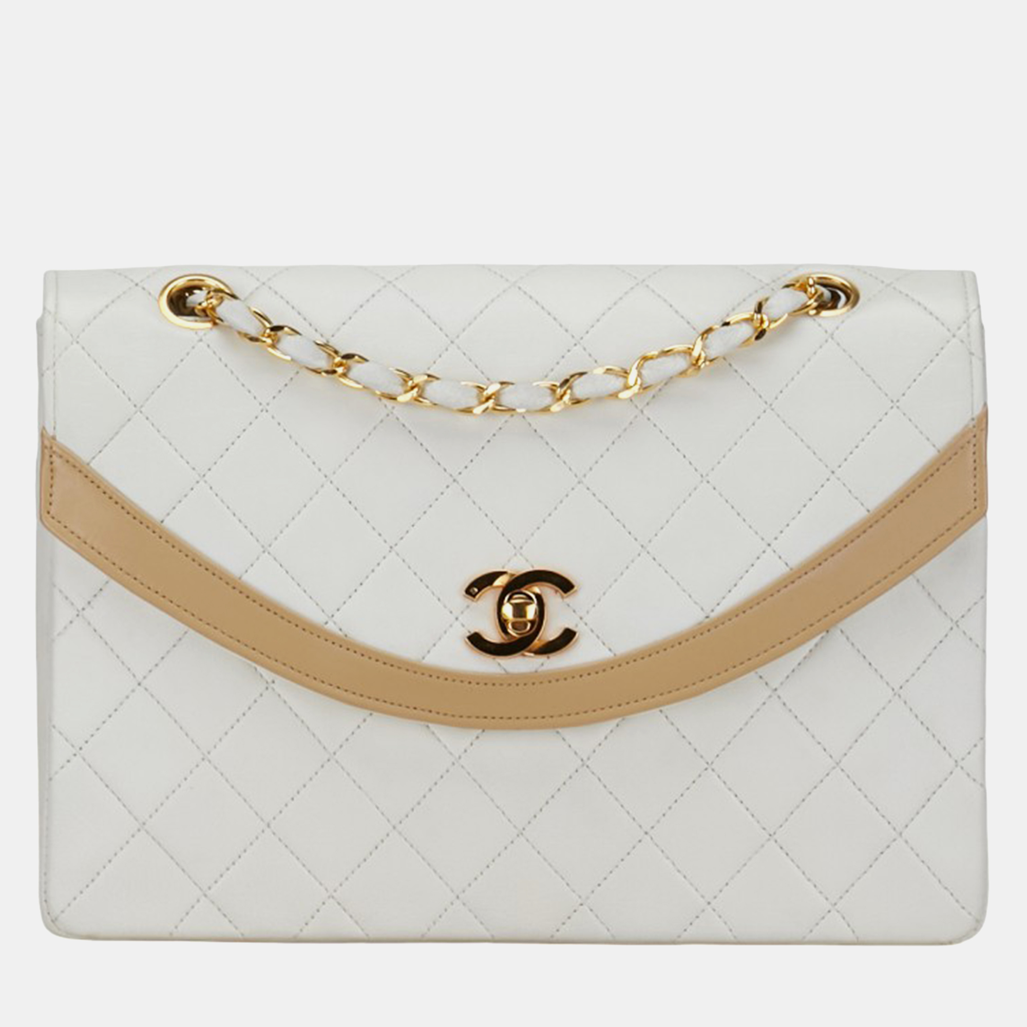 

Chanel White Leather Diana CC Flap Bag