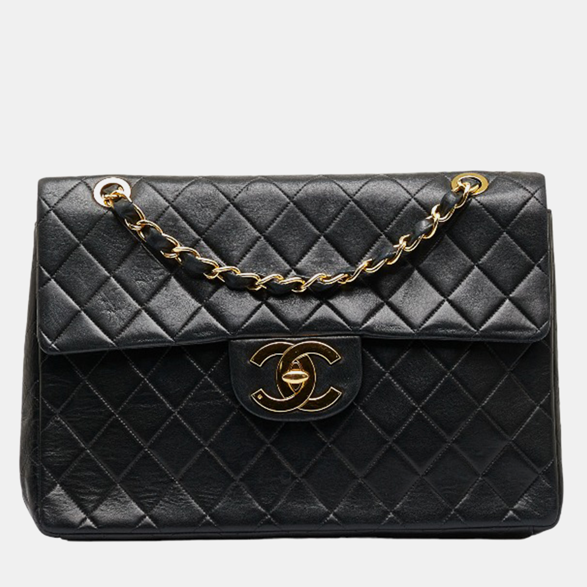 

Chanel Black Leather Maxi Classic Single Flap Bag