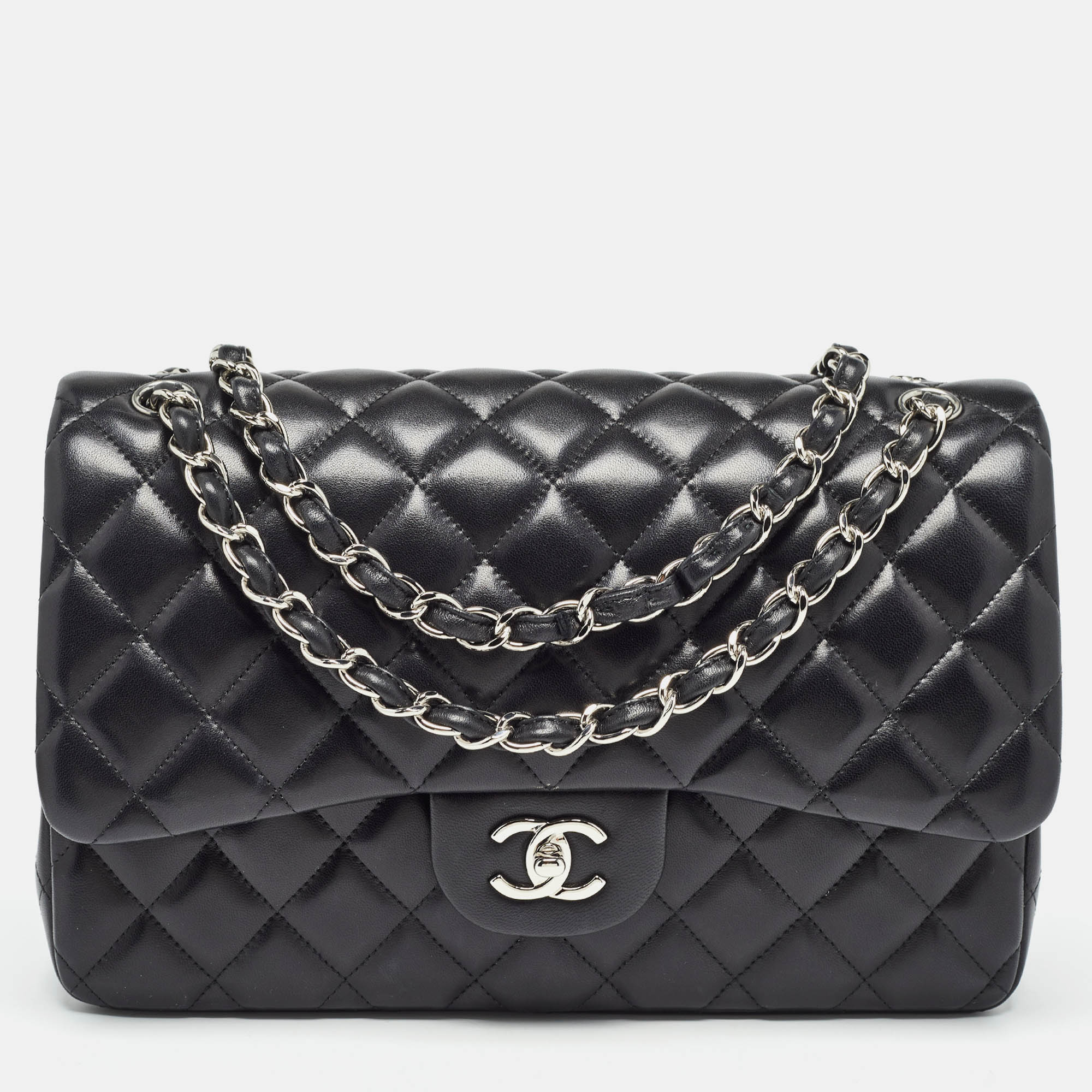 

Chanel Black Quilted Leather Jumbo Classic Double Flap Bag