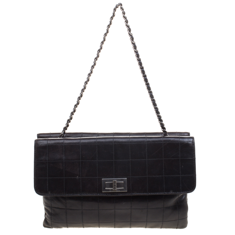 Chanel Black Chocolate Bar Leather Reissue Flap Bag