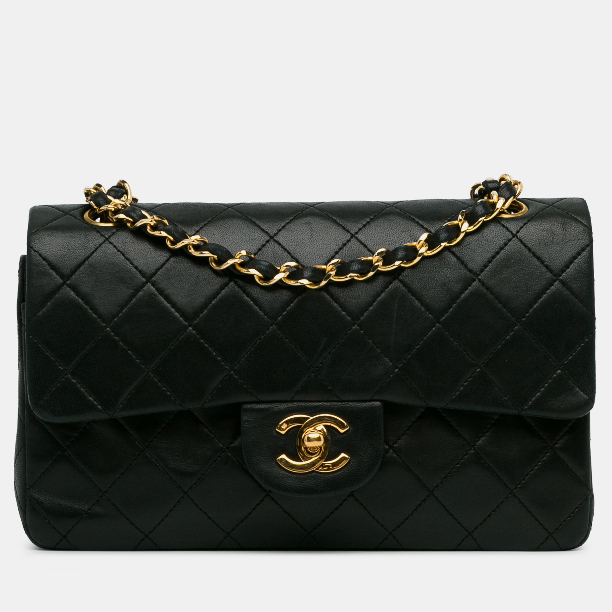 

Chanel Small Classic Lambskin Double Flap, Black