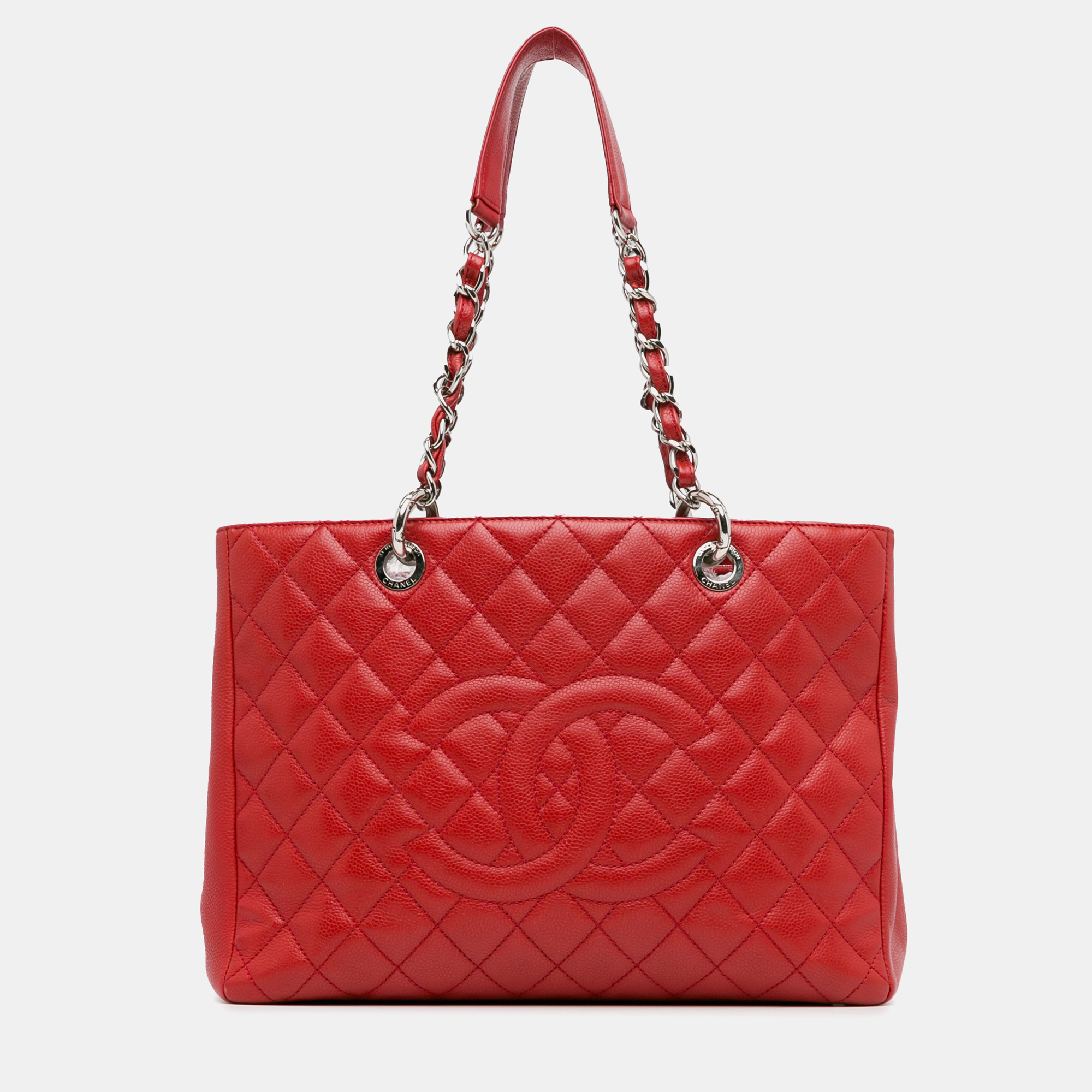 

Chanel Caviar Grand Shopping Tote, Red