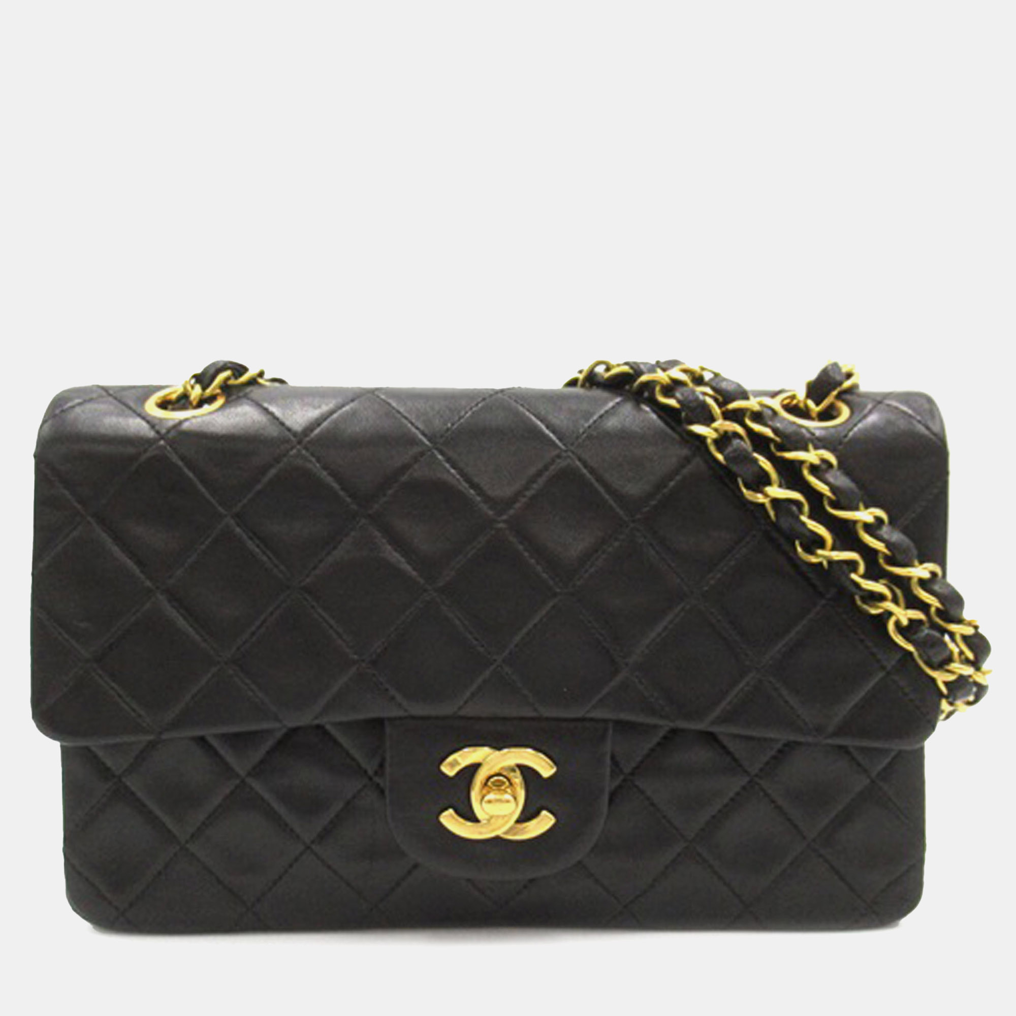 

Chanel Small Classic Lambskin Double Flap Bag, Black