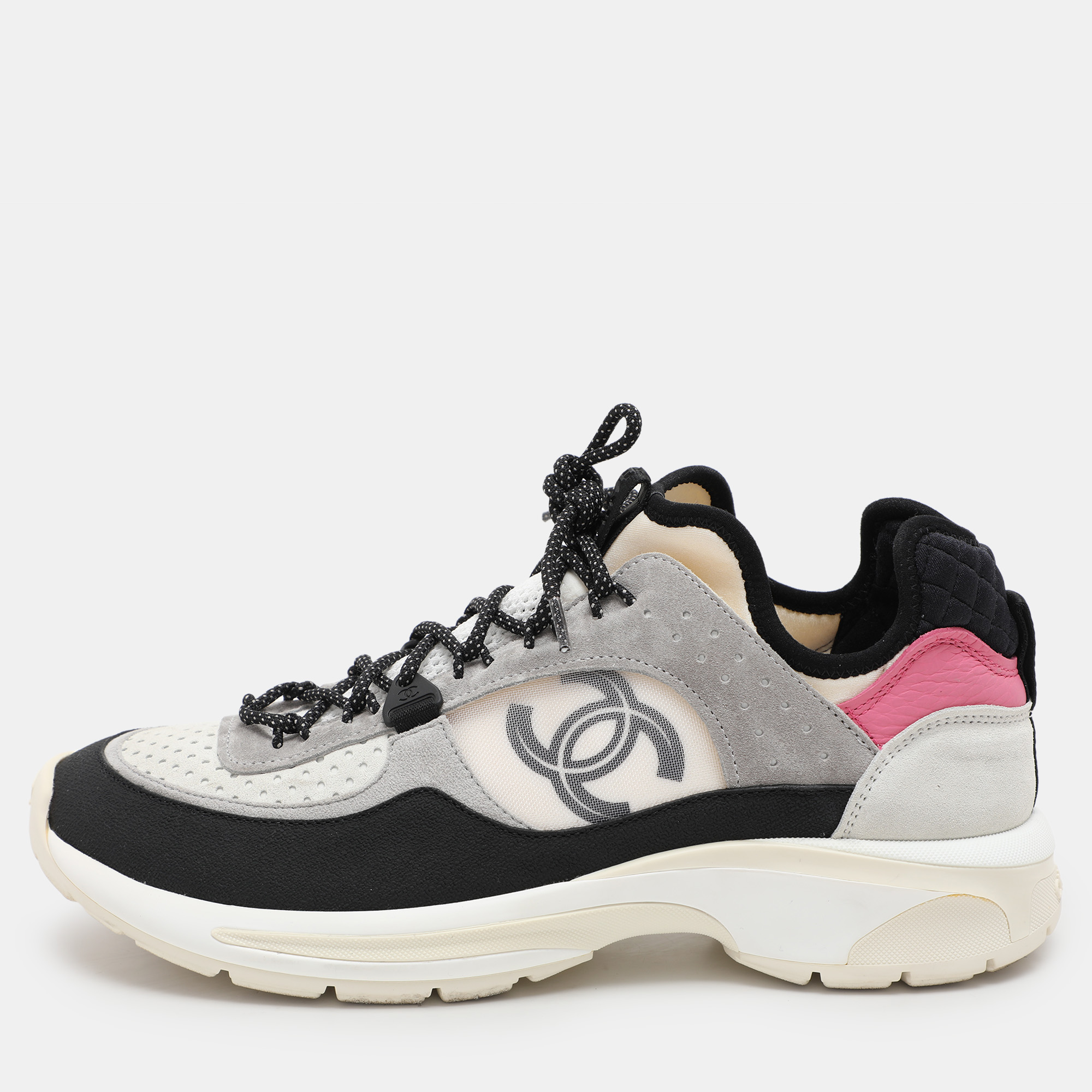 

Chanel Multicolor Leather and Mesh Low Top Sneakers Size