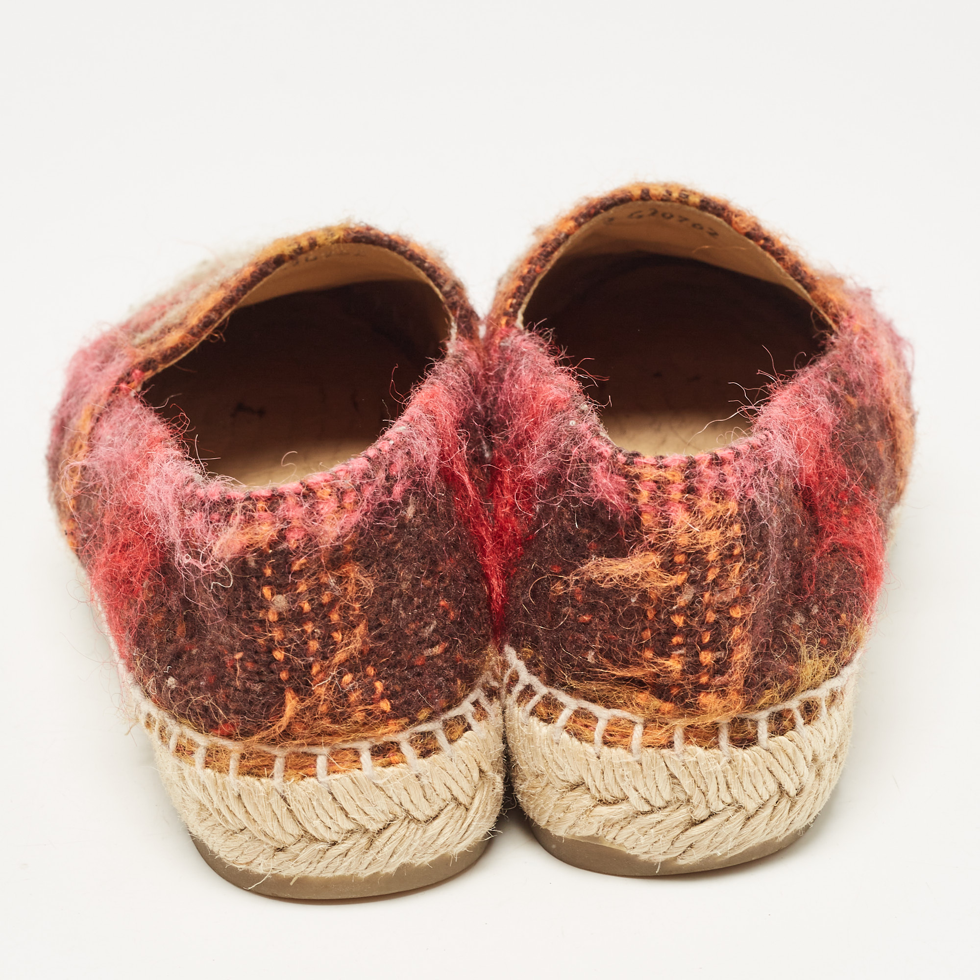 Chanel Multicolor Wool CC Espadrille Flats Size 36 