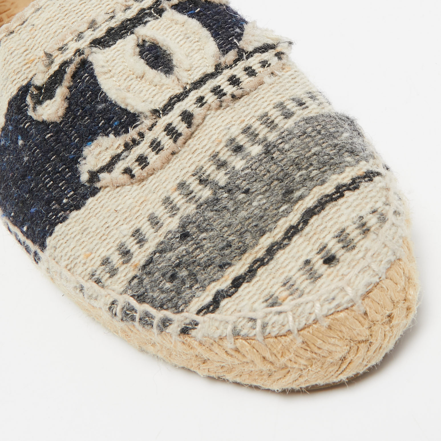 Chanel Multicolor Tweed CC Espadrille Flats Size 40 