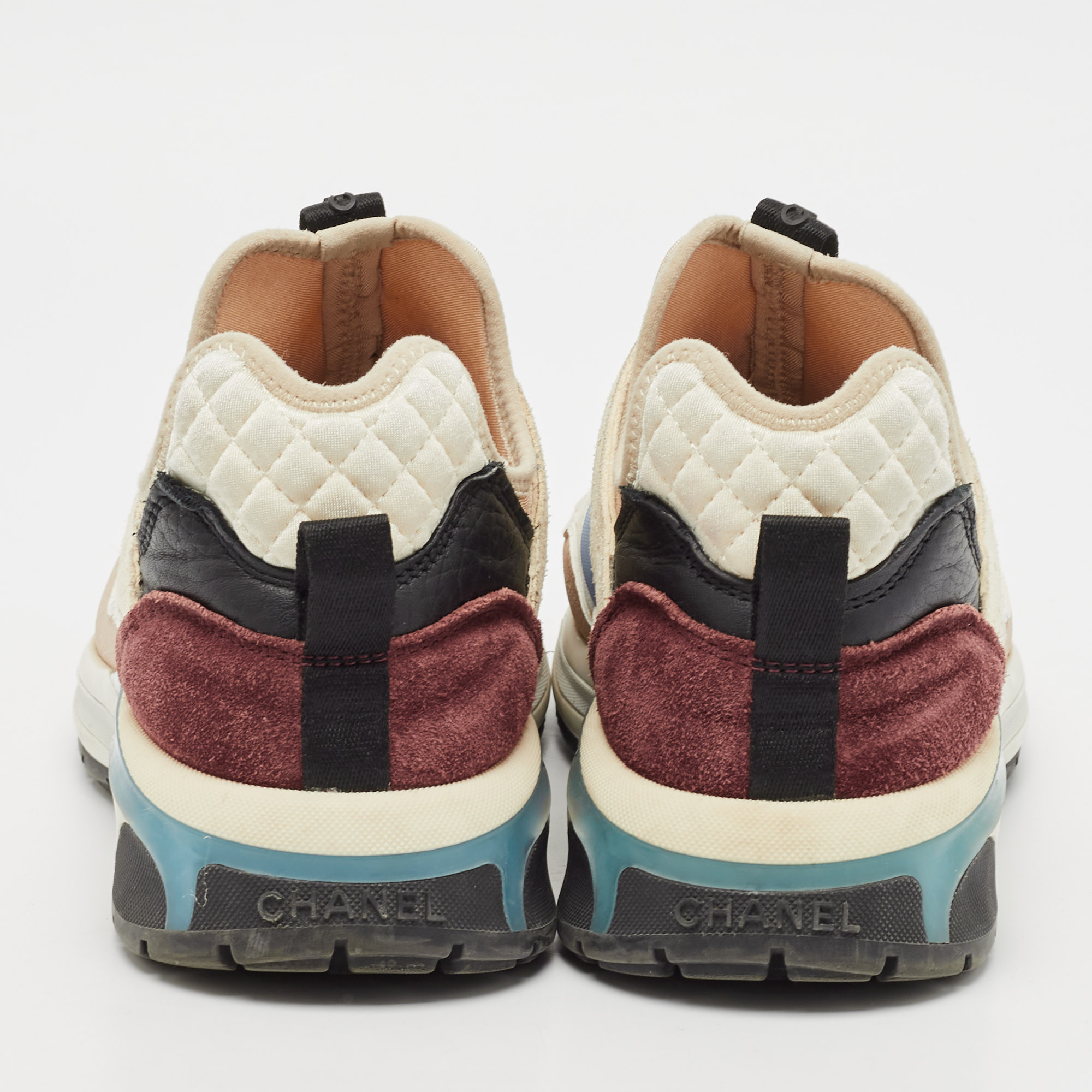 Chanel Multicolor Suede and Mesh CC Low Top Sneakers Size 36.5 