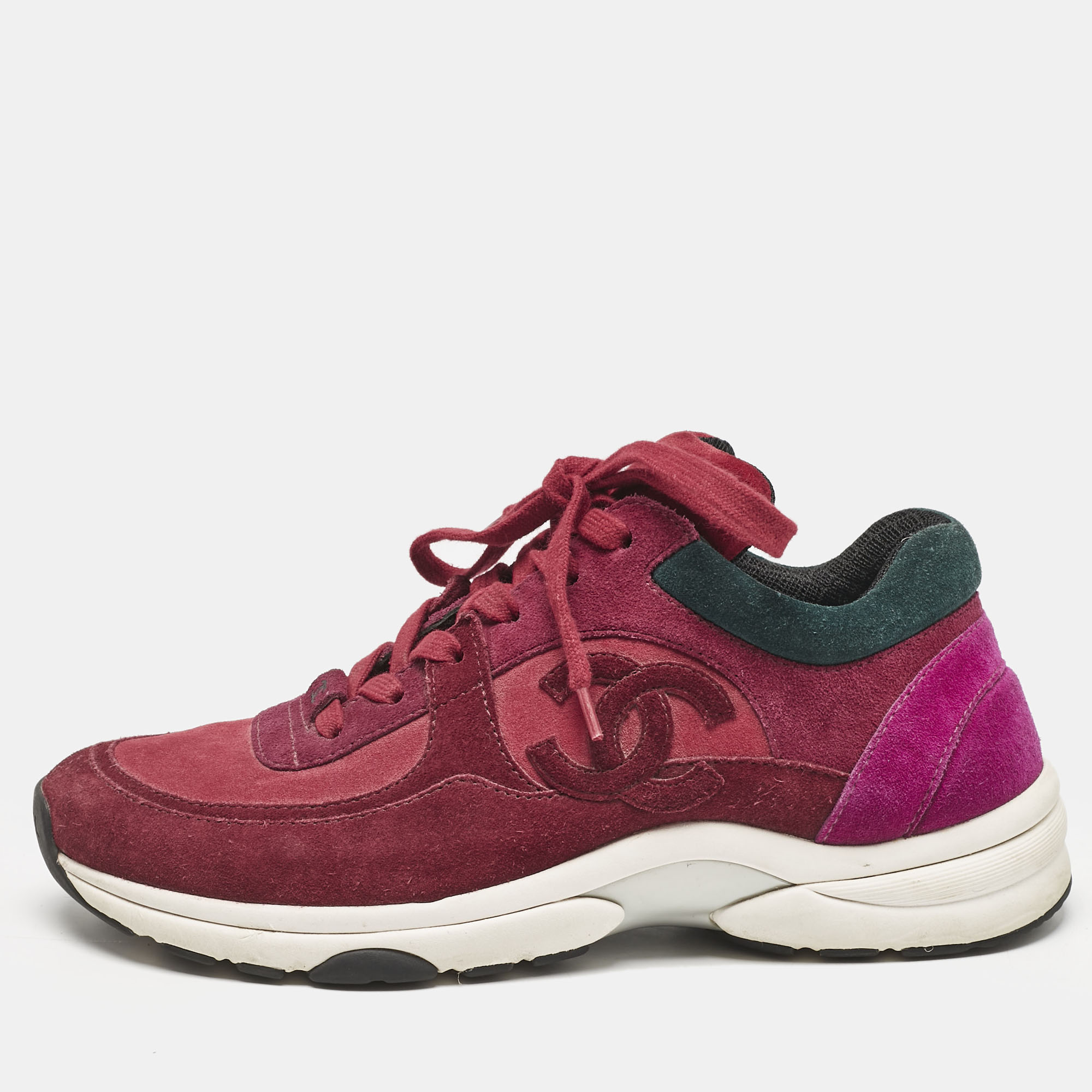 

Chanel Multicolor Suede CC Low Top Sneakers Size