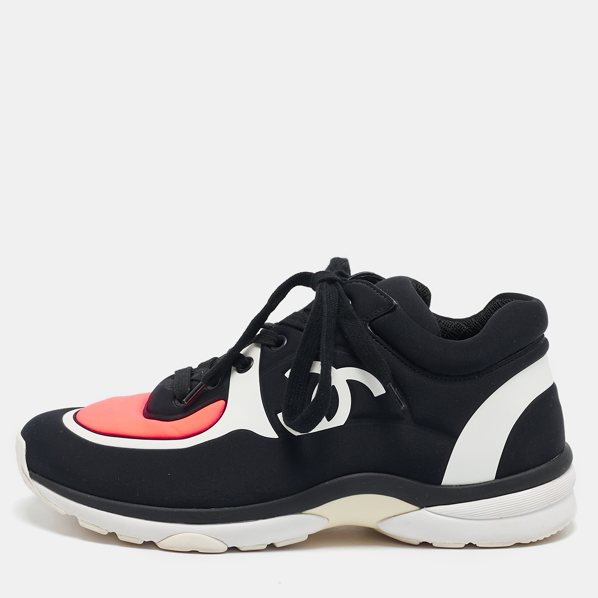

Chanel Multicolor Nylon CC Low Top Sneakers Size