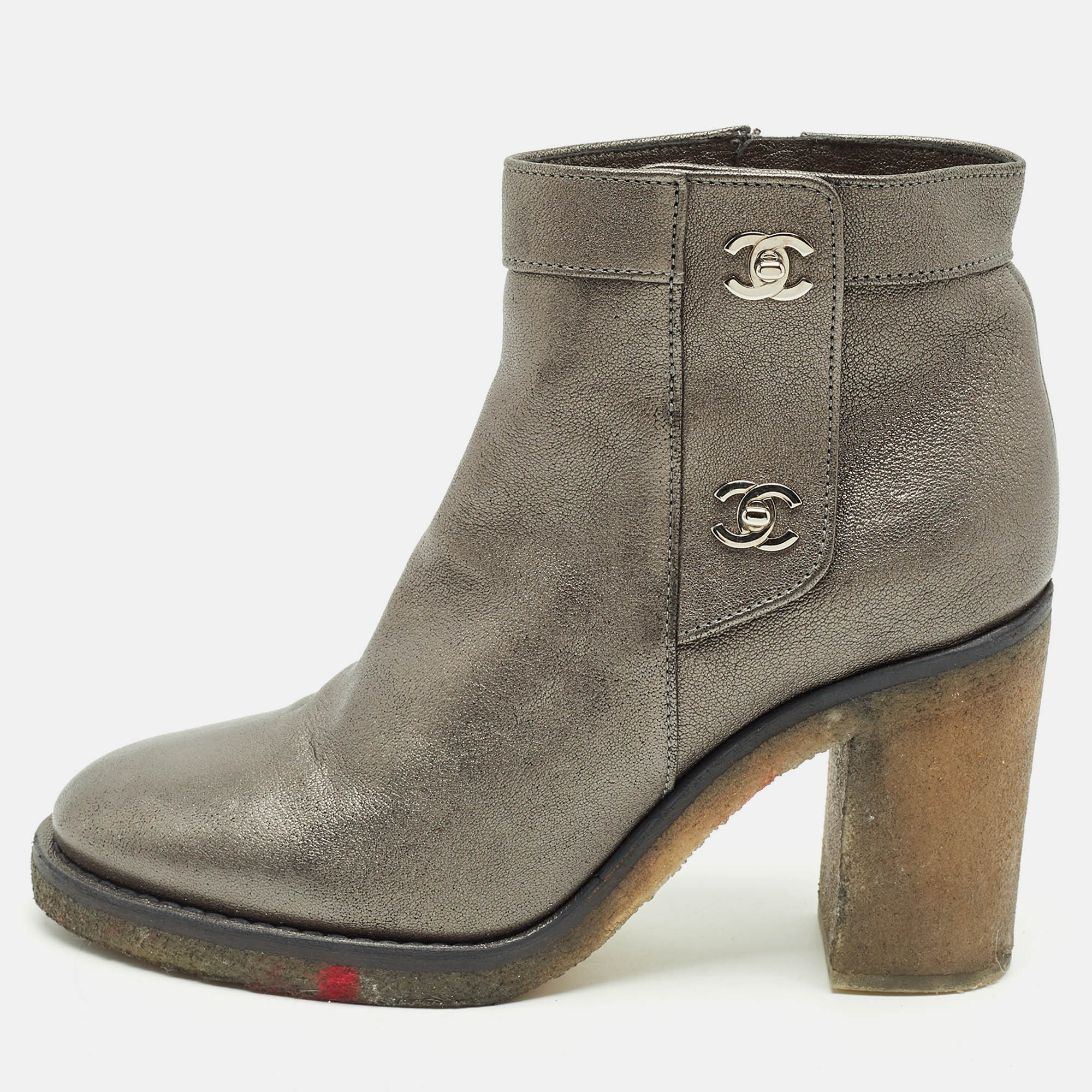 

Chanel Size  Metallic Leather Ankle Length Boots