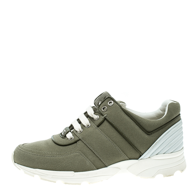 chanel sneakers olive green