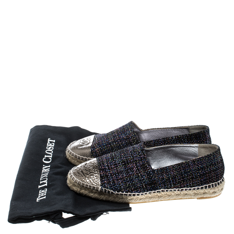chanel metallic espadrilles