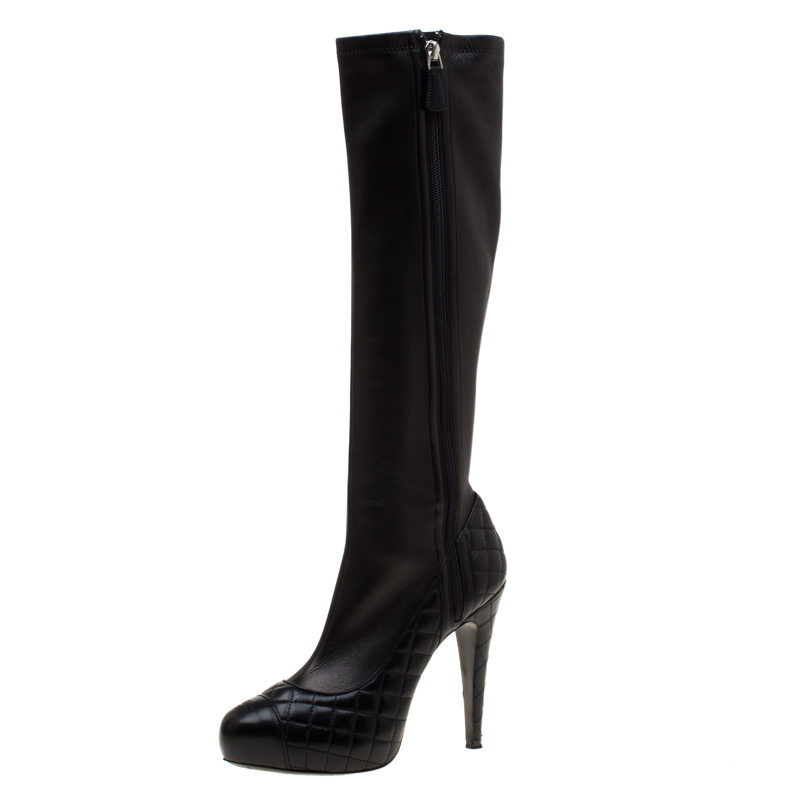 chanel knee high boots