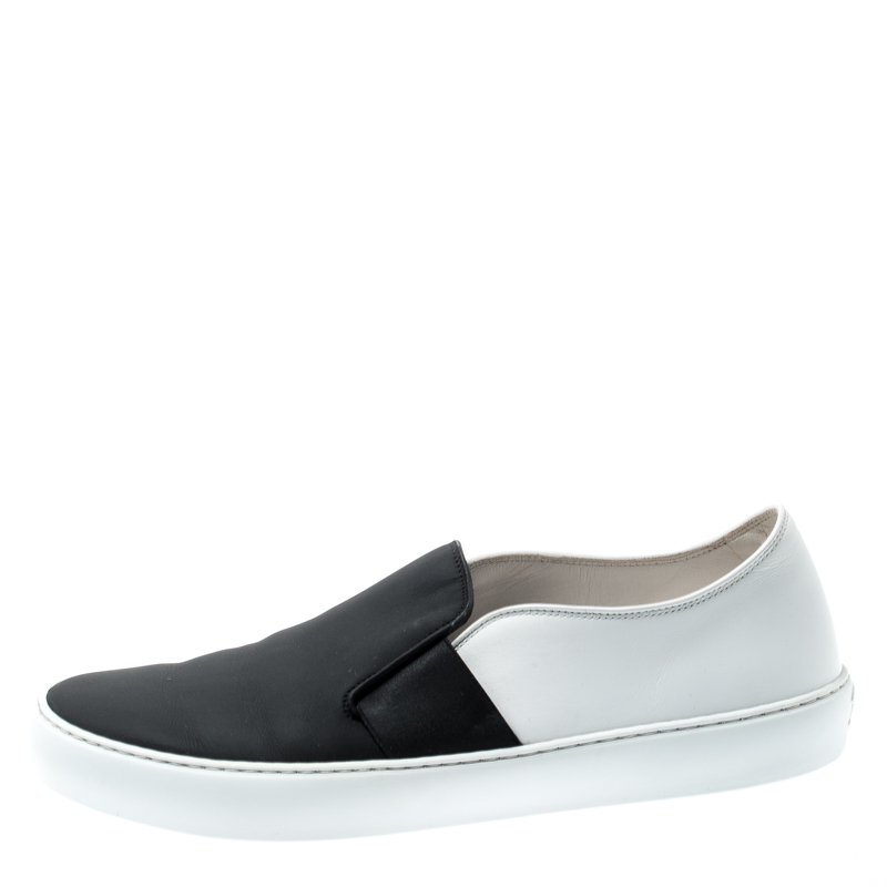 Chanel Monochrome Leather Slip On Sneakers Size 42