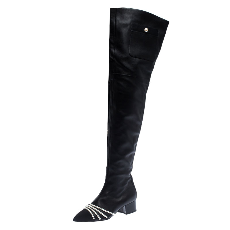 chanel thigh high boots