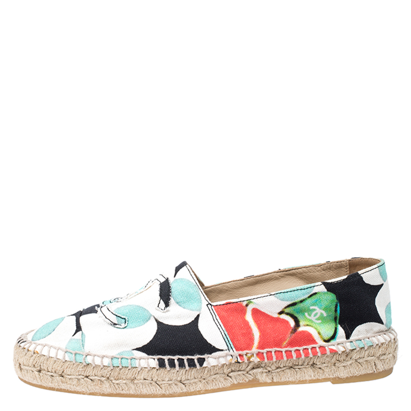 

Chanel Multicolor Print Canvas CC Espadrille Size