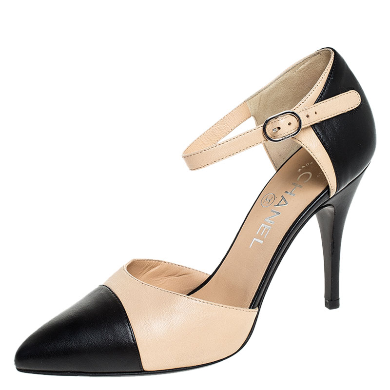 chanel black and tan shoes