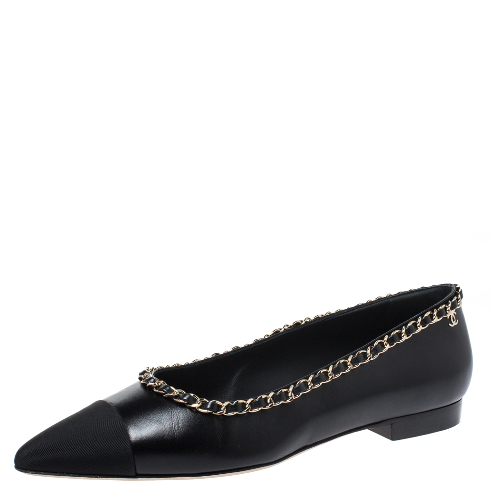 chanel pointed toe flats