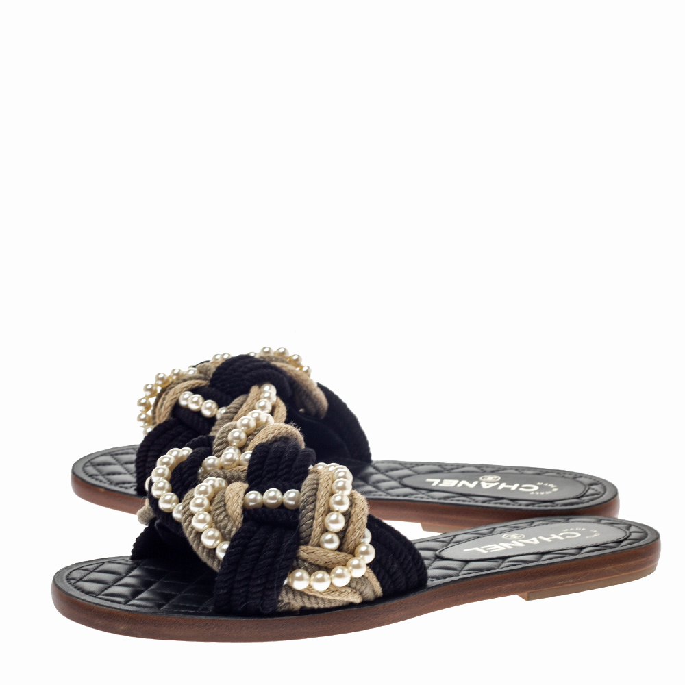 faux chanel slides