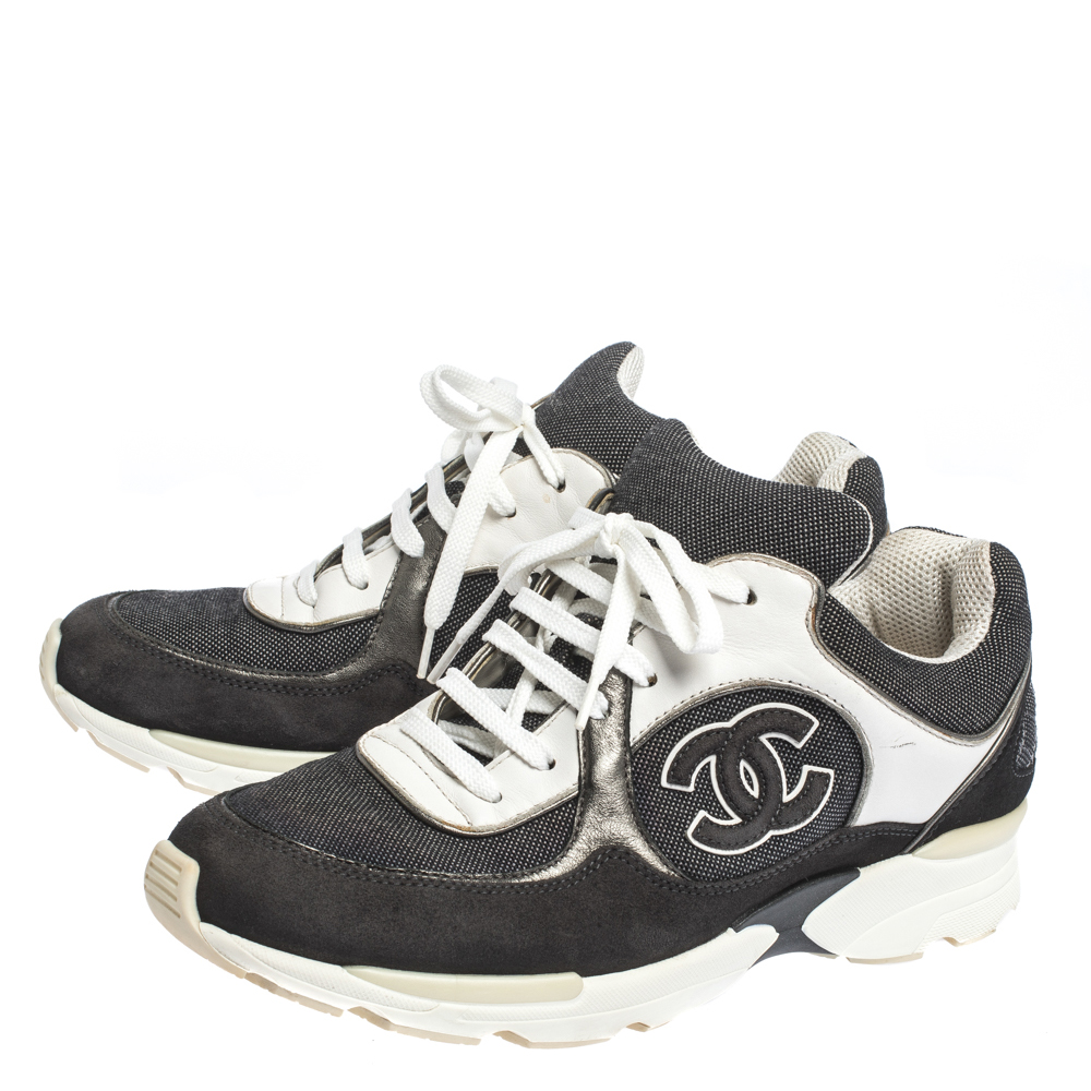 chanel shoes blue and white
