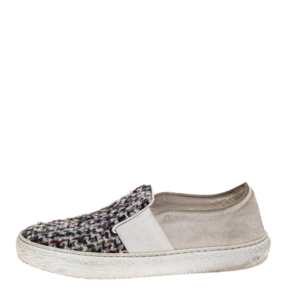 

Chanel White Suede and Tweed Slip On Sneakers Size